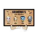Grandma Mom Little Monsters Personalized 2-Layer Wooden Plaque, Halloween Decor